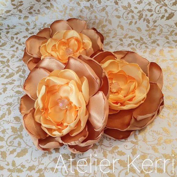 3pc Hello Fall Satin Flower Set - Picture 3 of 4